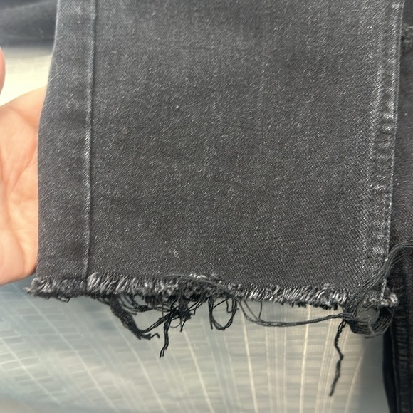 Princess Polly high rise, straight leg, button fly distressed DENIM JEANS size 4 - Picture 5 of 12